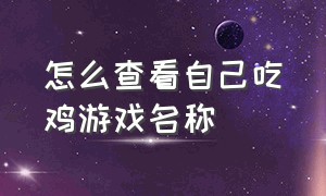 怎么查看自己吃鸡游戏名称