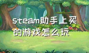 steam助手上买的游戏怎么玩