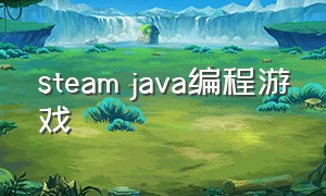 steam java编程游戏