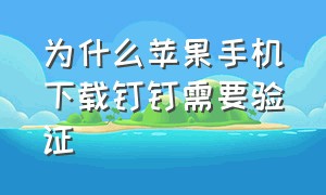 为什么苹果手机下载钉钉需要验证