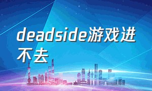 deadside游戏进不去