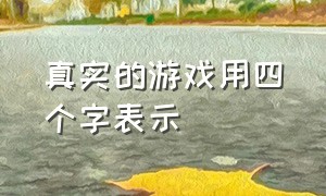 真实的游戏用四个字表示