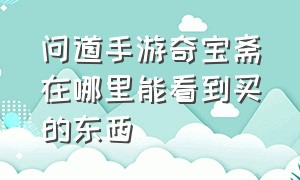 问道手游奇宝斋在哪里能看到买的东西（问道手游聚宝斋购买完在哪里取）