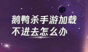 鹅鸭杀手游加载不进去怎么办