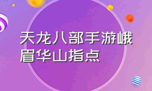 天龙八部手游峨眉华山指点