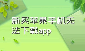 新买苹果手机无法下载app