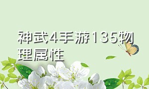 神武4手游135物理属性（神武4手游130装备属性一览表）