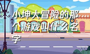 小坤大冒险的那个游戏叫什么名字