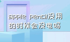 apple pencil没用的时候会没电吗