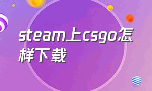 steam上csgo怎样下载