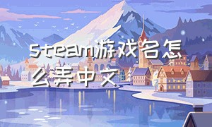 steam游戏名怎么弄中文