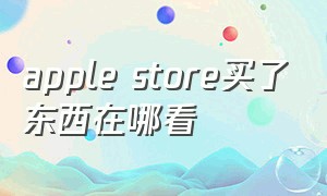 apple store买了东西在哪看