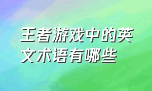 王者游戏中的英文术语有哪些