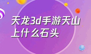 天龙3d手游天山上什么石头