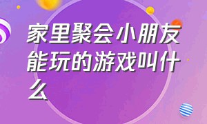 家里聚会小朋友能玩的游戏叫什么（适合大人小孩一起聚会玩的游戏）