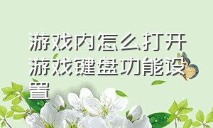 游戏内怎么打开游戏键盘功能设置