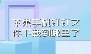 苹果手机钉钉文件下载到哪里了