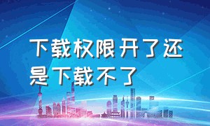 下载权限开了还是下载不了（下载权限开了还是下载不了软件）