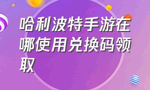 哈利波特手游在哪使用兑换码领取