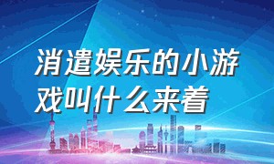 消遣娱乐的小游戏叫什么来着