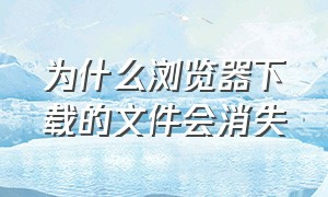 为什么浏览器下载的文件会消失