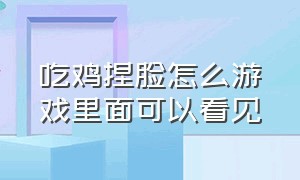 吃鸡捏脸怎么游戏里面可以看见