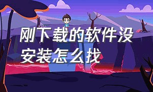 刚下载的软件没安装怎么找（怎么找到已下载未安装的软件）