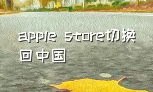 apple store切换回中国