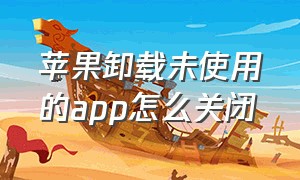 苹果卸载未使用的app怎么关闭