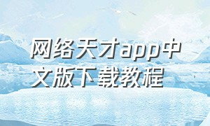 网络天才app中文版下载教程