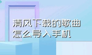 清风下载的歌曲怎么导入手机