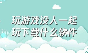 玩游戏没人一起玩下载什么软件