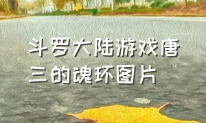 斗罗大陆游戏唐三的魂环图片