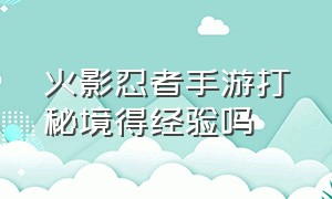 火影忍者手游打秘境得经验吗