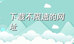 下载不限速的网址