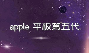 apple 平板第五代