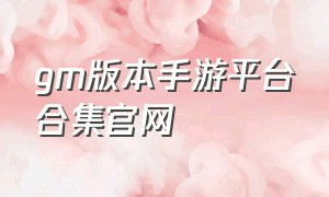 gm版本手游平台合集官网（gm版手游什么意思）