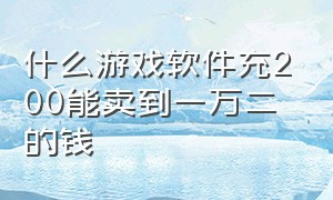 什么游戏软件充200能卖到一万二的钱