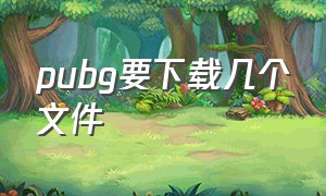 pubg要下载几个文件