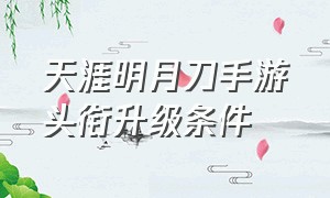 天涯明月刀手游头衔升级条件（天涯明月刀手游96级什么头衔）