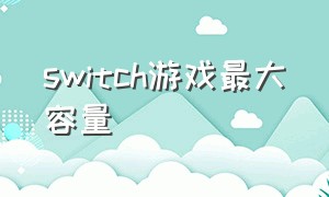 switch游戏最大容量