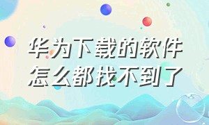 华为下载的软件怎么都找不到了