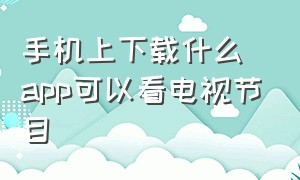 手机上下载什么app可以看电视节目