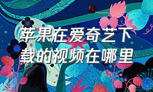 苹果在爱奇艺下载的视频在哪里