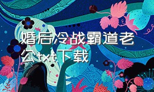 婚后冷战霸道老公txt下载