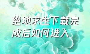 绝地求生下载完成后如何进入