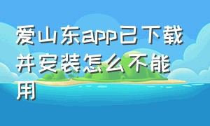 爱山东app已下载并安装怎么不能用