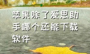 苹果除了爱思助手哪个还能下载软件