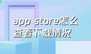 app store怎么查看下载情况