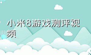 小米8游戏测评视频